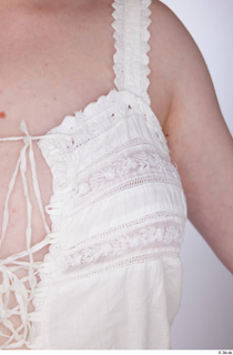 Yeva beige lace up top casual dressed upper body 0010.jpg